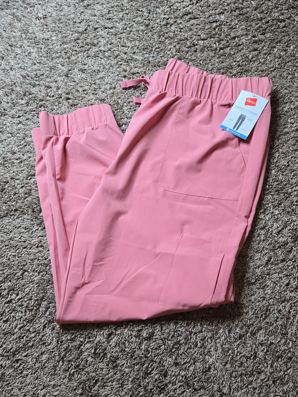 Hanes Comfort Fit Scrubs 2XL Plus Size Pink Scrub Pants